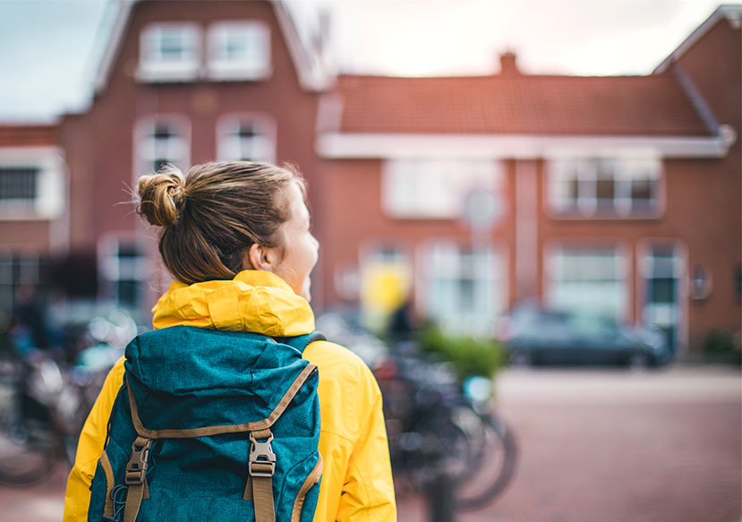 Female Walking to School